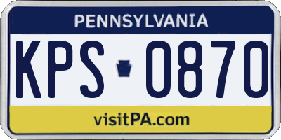 PA license plate KPS0870