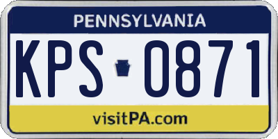 PA license plate KPS0871