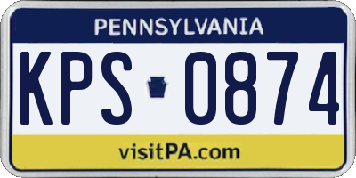 PA license plate KPS0874