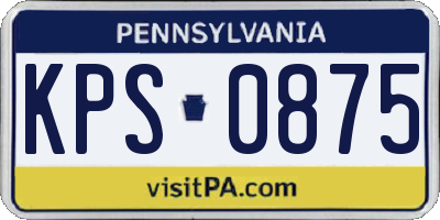 PA license plate KPS0875