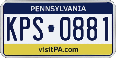PA license plate KPS0881