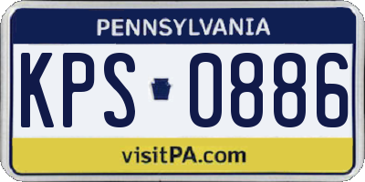 PA license plate KPS0886