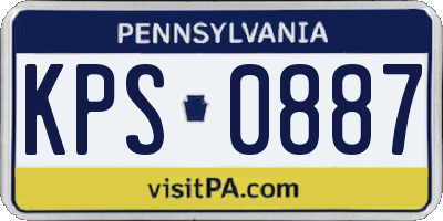 PA license plate KPS0887