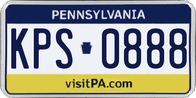 PA license plate KPS0888