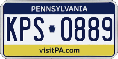 PA license plate KPS0889