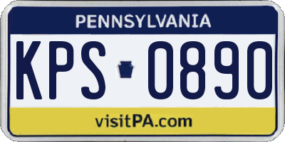 PA license plate KPS0890
