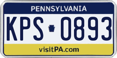 PA license plate KPS0893