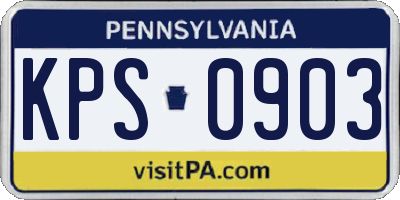 PA license plate KPS0903