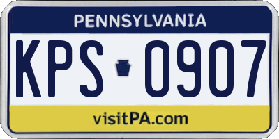 PA license plate KPS0907