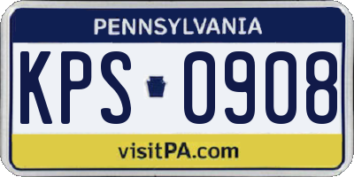 PA license plate KPS0908