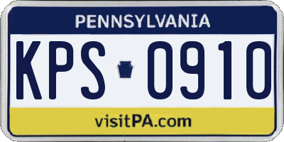 PA license plate KPS0910