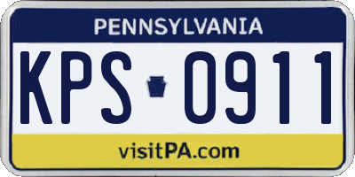 PA license plate KPS0911