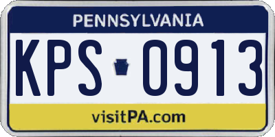PA license plate KPS0913