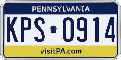 PA license plate KPS0914