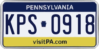 PA license plate KPS0918
