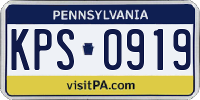 PA license plate KPS0919