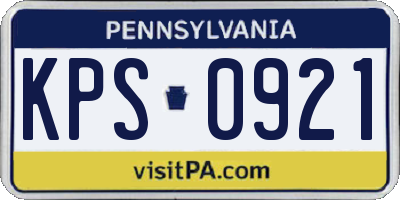 PA license plate KPS0921