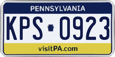 PA license plate KPS0923