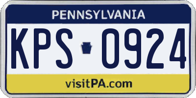 PA license plate KPS0924