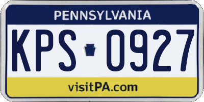 PA license plate KPS0927