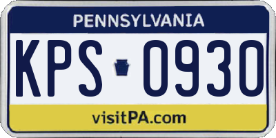PA license plate KPS0930