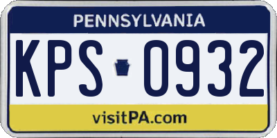 PA license plate KPS0932