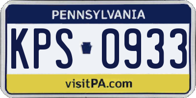 PA license plate KPS0933