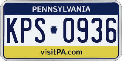 PA license plate KPS0936