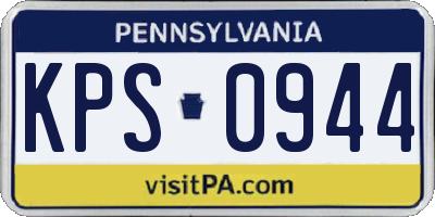 PA license plate KPS0944