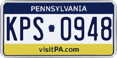 PA license plate KPS0948