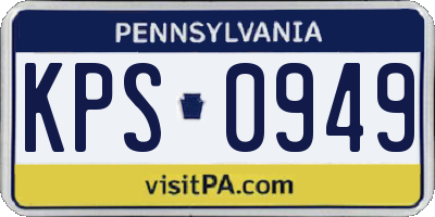 PA license plate KPS0949
