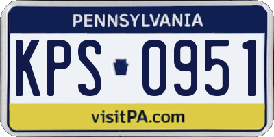 PA license plate KPS0951