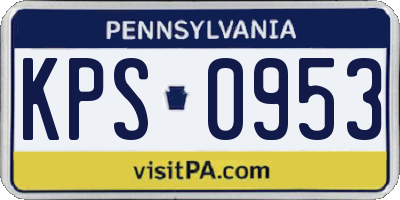 PA license plate KPS0953