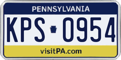 PA license plate KPS0954