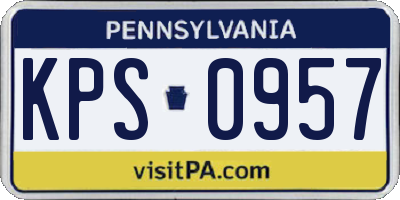 PA license plate KPS0957