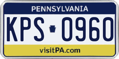PA license plate KPS0960