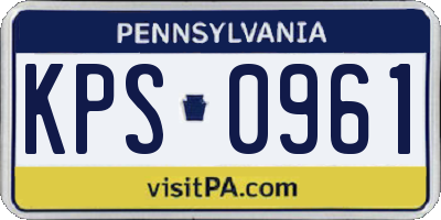 PA license plate KPS0961