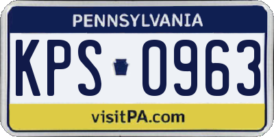 PA license plate KPS0963