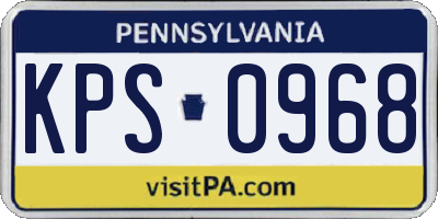 PA license plate KPS0968