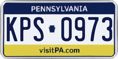 PA license plate KPS0973