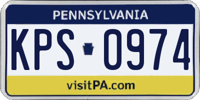 PA license plate KPS0974