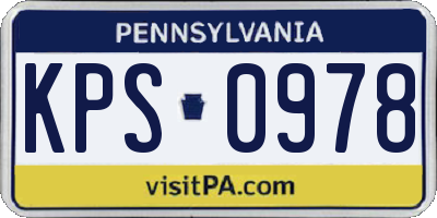 PA license plate KPS0978