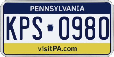 PA license plate KPS0980