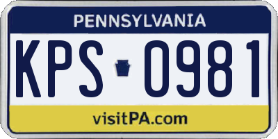 PA license plate KPS0981