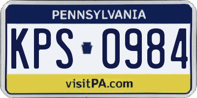 PA license plate KPS0984