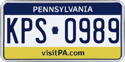 PA license plate KPS0989