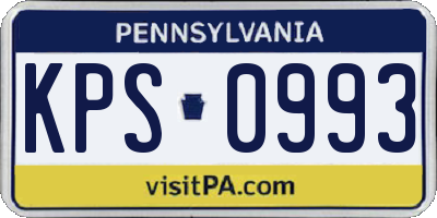 PA license plate KPS0993