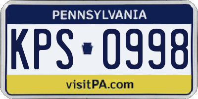 PA license plate KPS0998