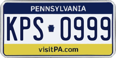 PA license plate KPS0999
