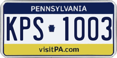 PA license plate KPS1003